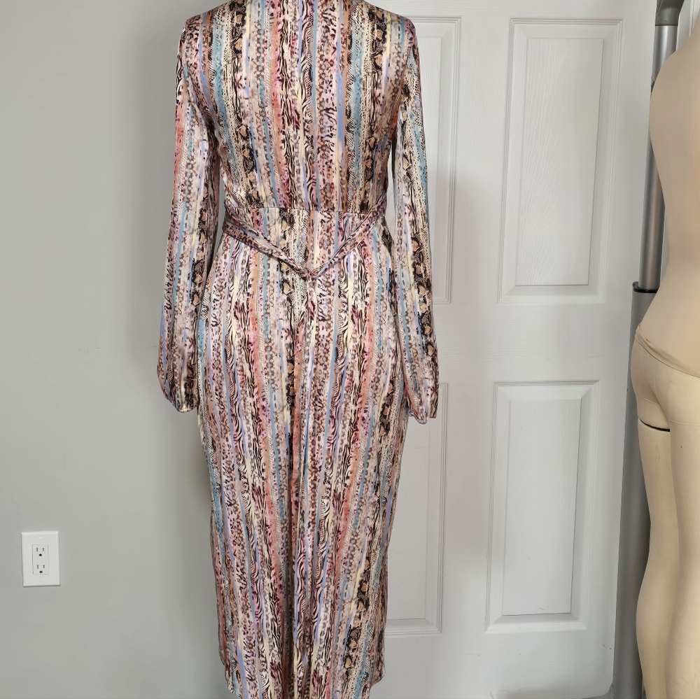 BEBE Striped Wrap Midi Dress,Size S - Picture 8 of 8